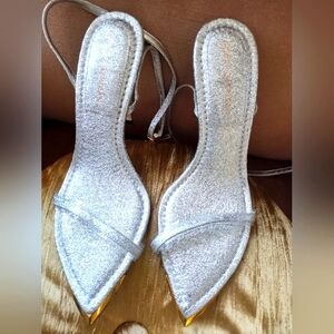 Good American Silver Heels